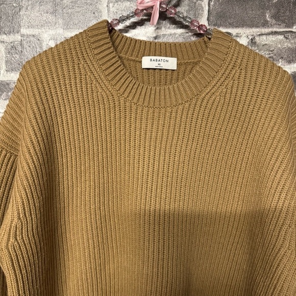 Aritzia Babaton sweater brown ribbed merino wool oversized - Picture 2 of 7